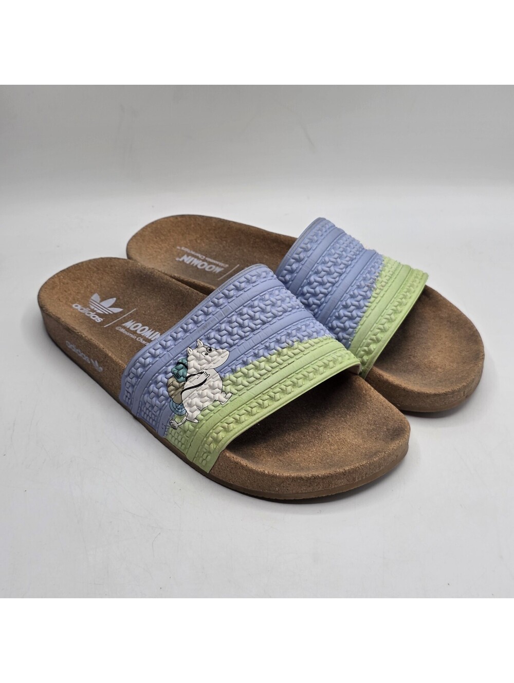Adidas x Moomin Adilette Cork Slides Sandals Women's Size  Blue/Green Size 6